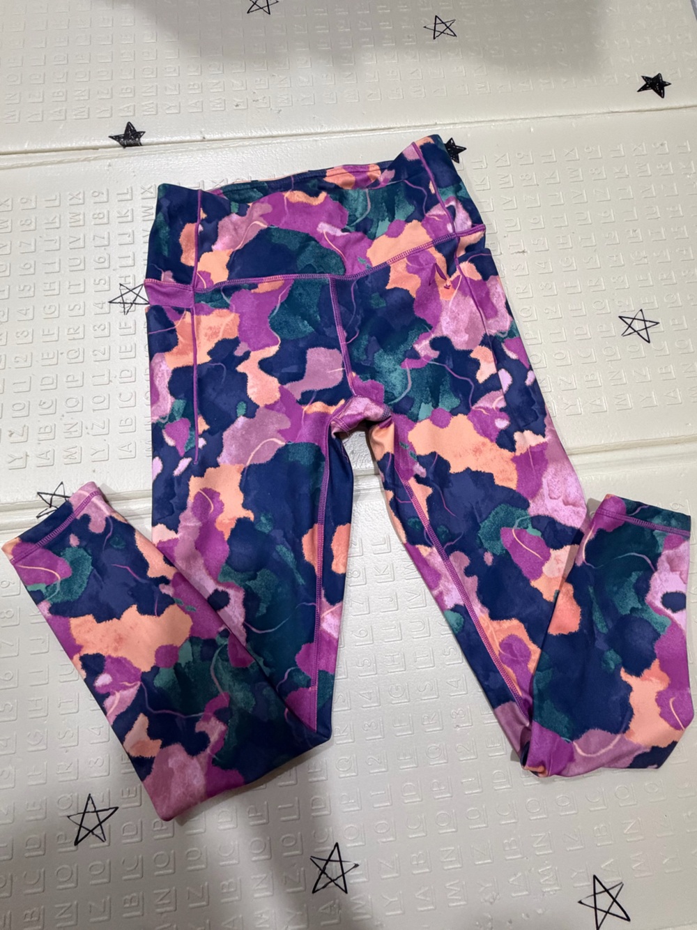 Reebok Navy, Pink & Purple Camo Leggings